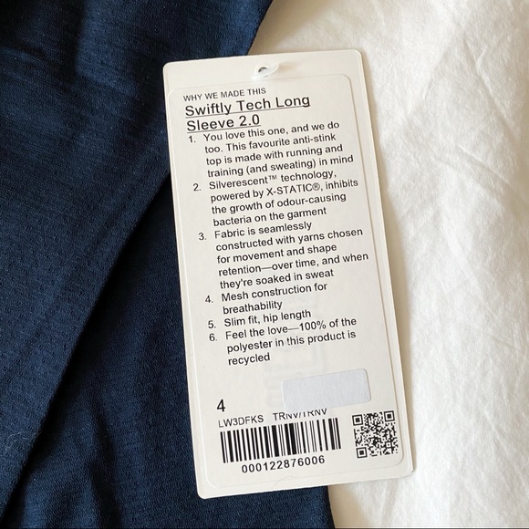 NWT lululemon swiftly tech Rare TRUE NAVY sz 4 - Picture 4 of 6